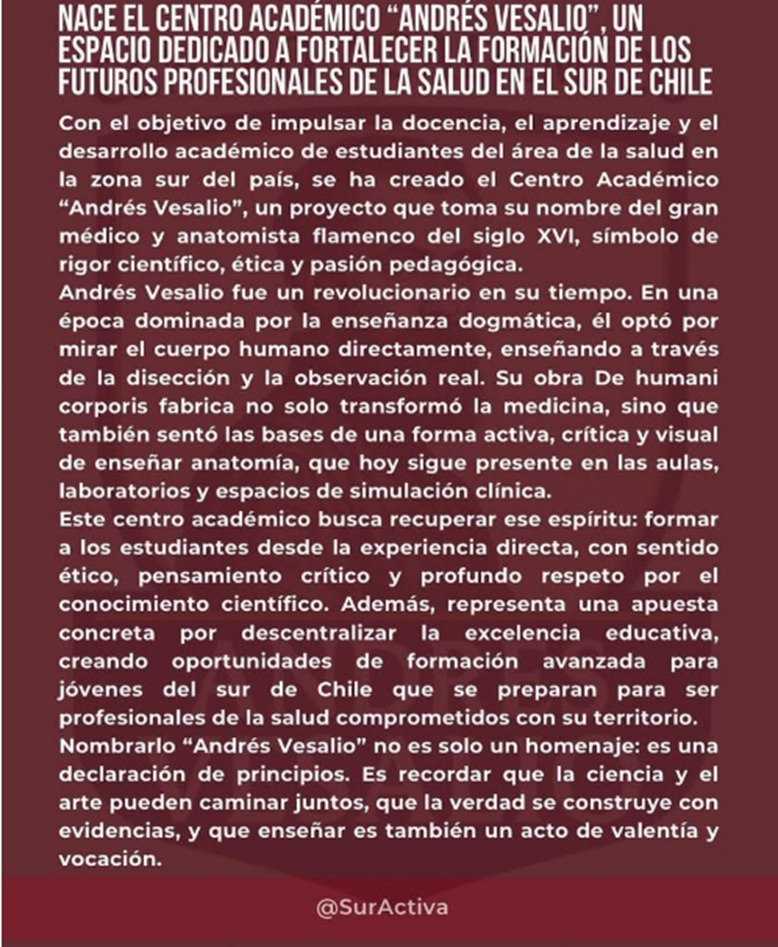 Historia Centro Andrés Vesalio